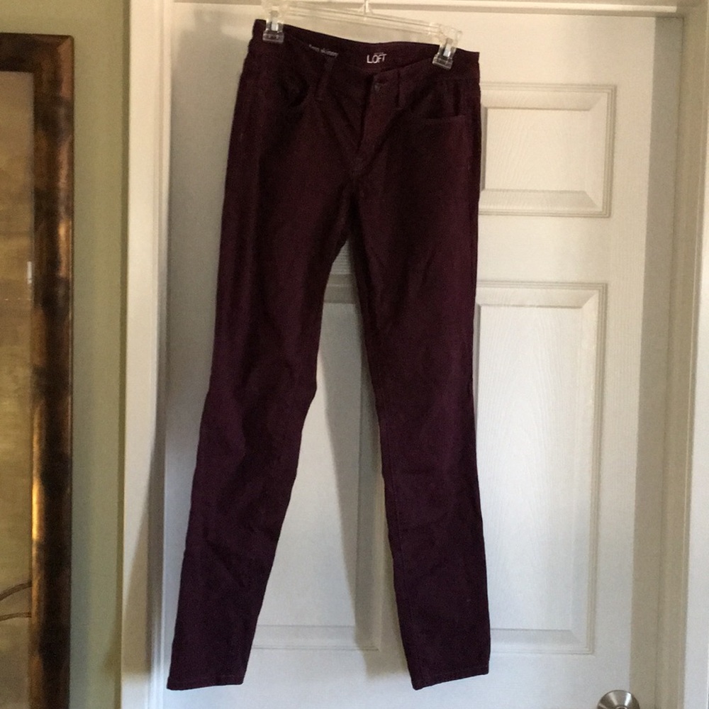 Loft dark purple patterned pants